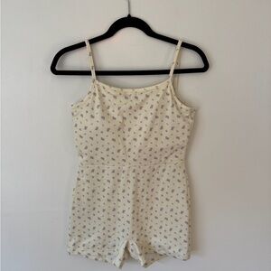 Floral Print Women's Pajama Romper